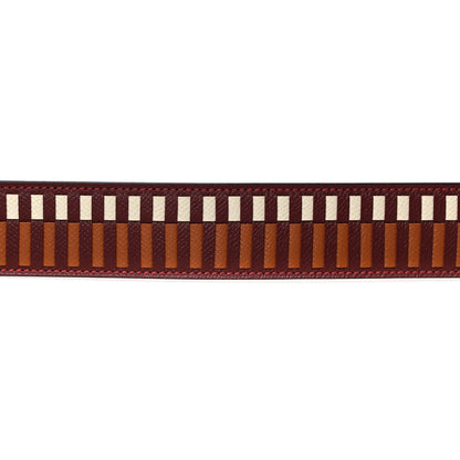 Hermes Epsom 40mm Tressage Shoulder Strap Rouge H Craie Gold 5 of 6