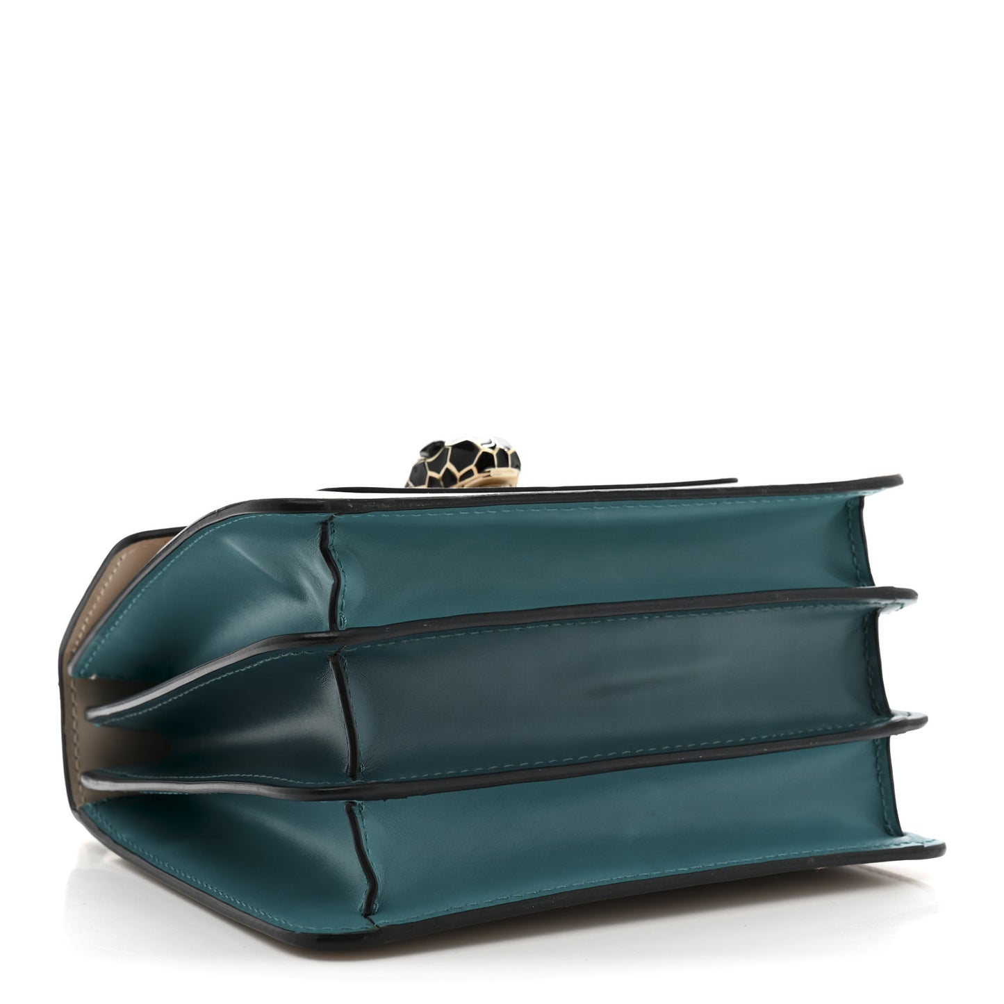 Calfskin Serpenti Forever Top Handle Beige Green