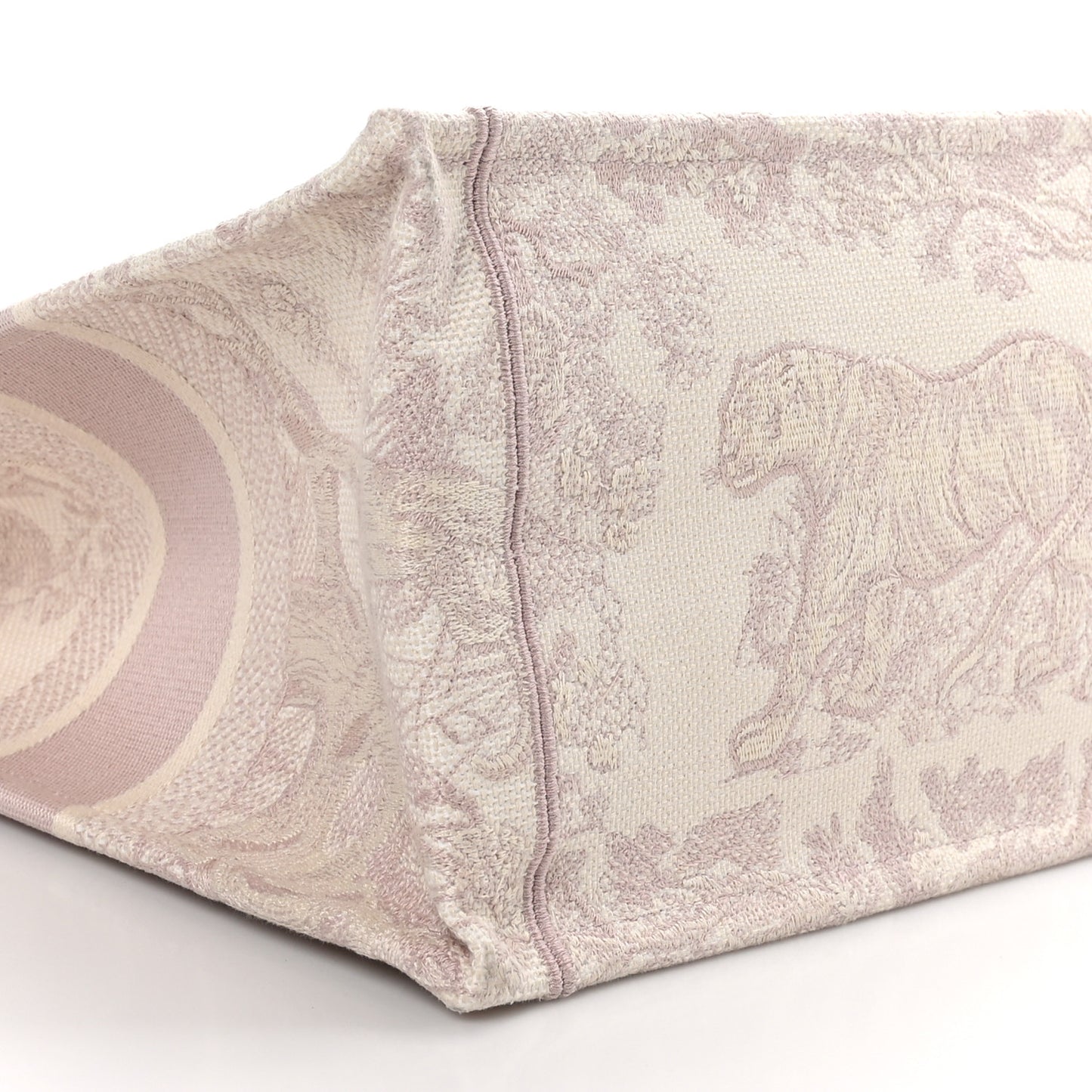 Canvas Embroidered Medium Dioriviera Toile De Jouy Book Tote Rose