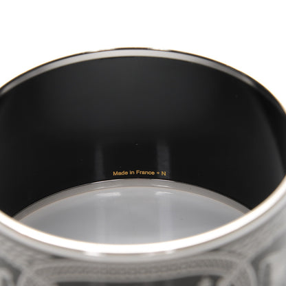 Hermes Enamel Printed Grand Apparat Extra Wide Bracelet 62 Black 5 of 6