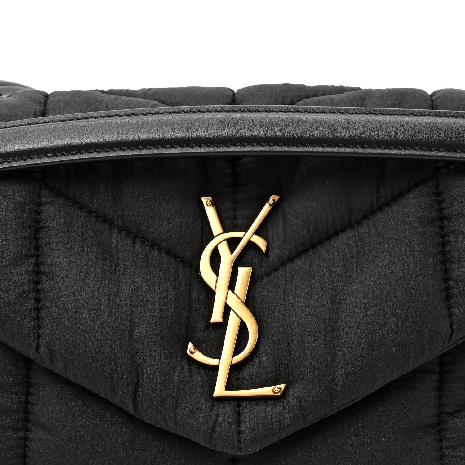 Saint Laurent Nylon Quilted Small Loulou Puffer Monogram Chain Satchel Black 7 of 9