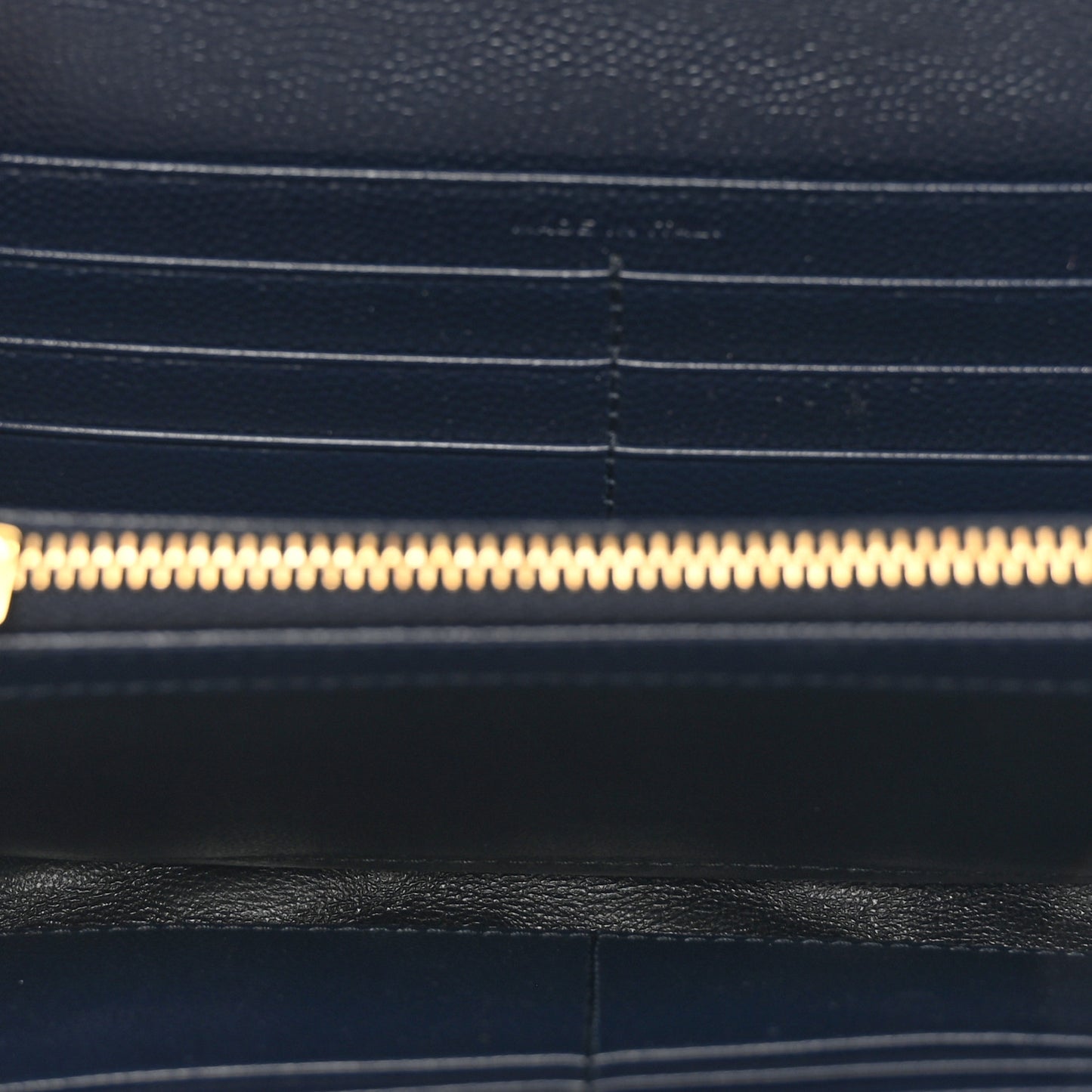 Grain De Poudre Matelasse Chevron Monogram Flap Wallet Deep Marine