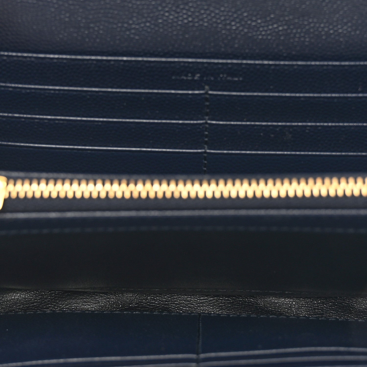 Saint Laurent Grain De Poudre Matelasse Chevron Monogram Flap Wallet Deep Marine 5 of 9