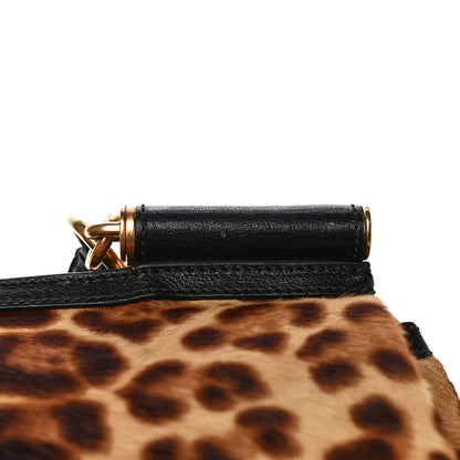 Dolce & Gabbana Calf Hair Leopard Print Knit Miss Sicily Satchel Black Naturale 13 of 29