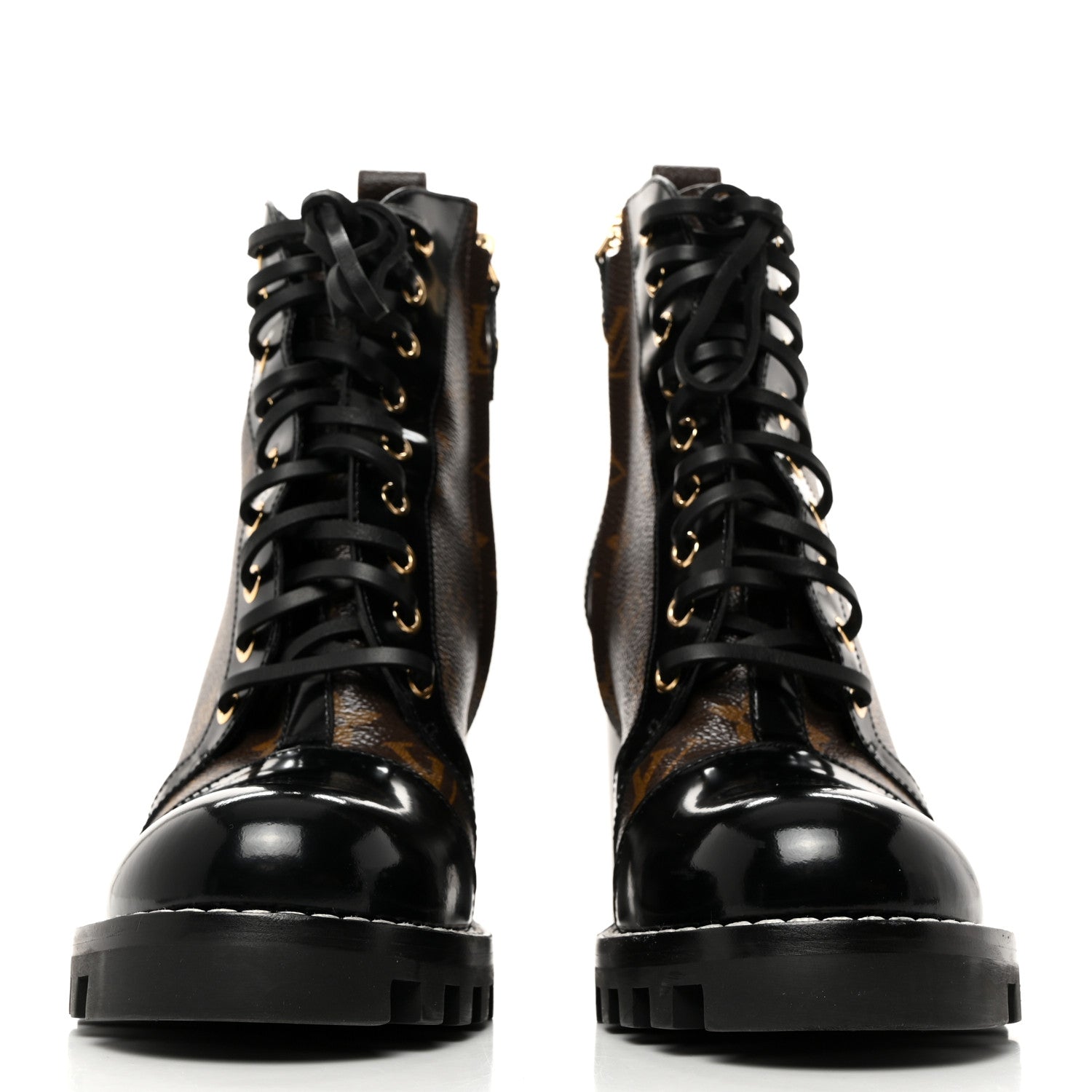 Louis Vuitton Patent Calfskin Monogram Star Trail Ankle Boots 39 Black 2 of 9