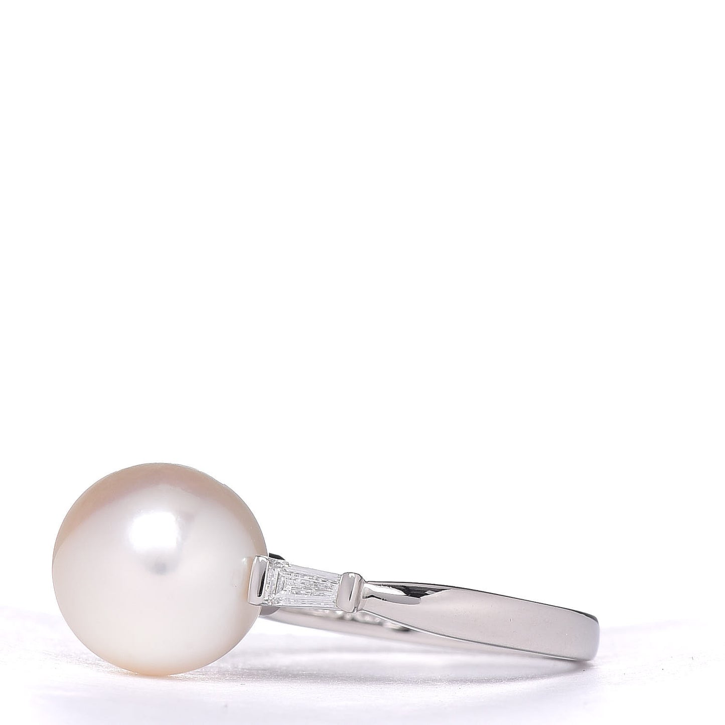 Platinum Diamond Akoya Pearl 10mm Ring 48 4.25