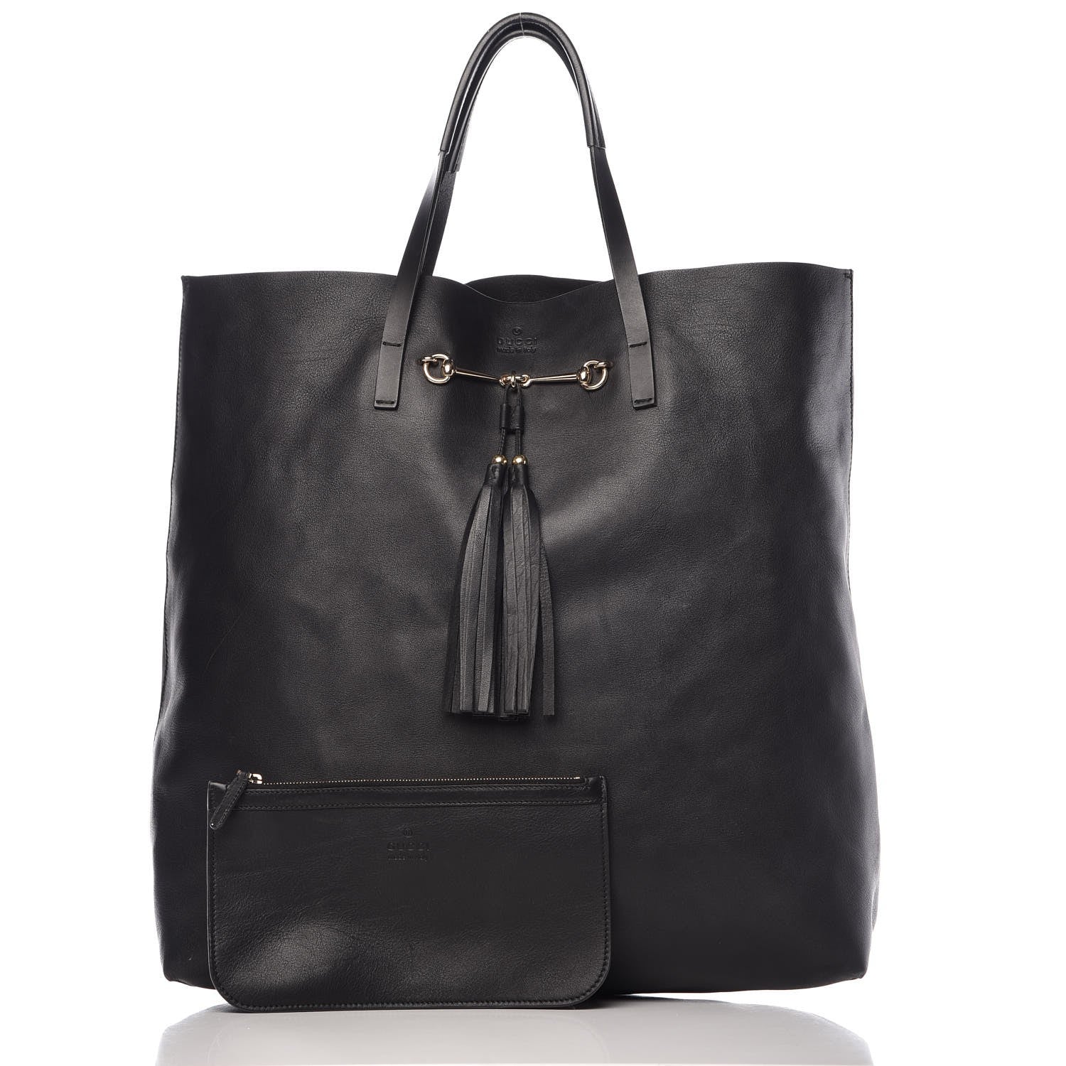 Gucci Calfskin Large Horsebit Tote Black 4 of 34
