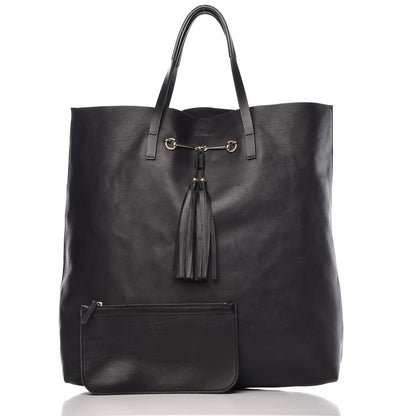 Gucci Calfskin Large Horsebit Tote Black 4 of 34