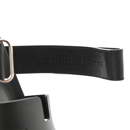 Hermes Calfskin Womens Chypre Sandals 38 Black 8 of 9