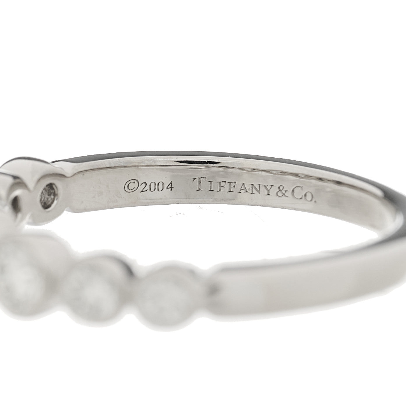 Platinum Diamond Jazz Graduated Band Ring 49 5