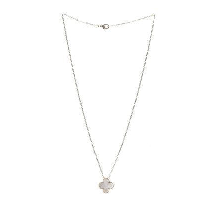 Van Cleef & Arpels 18K Yellow Gold Mother of Pearl Vintage Alhambra Pendant Necklace 3 of 6