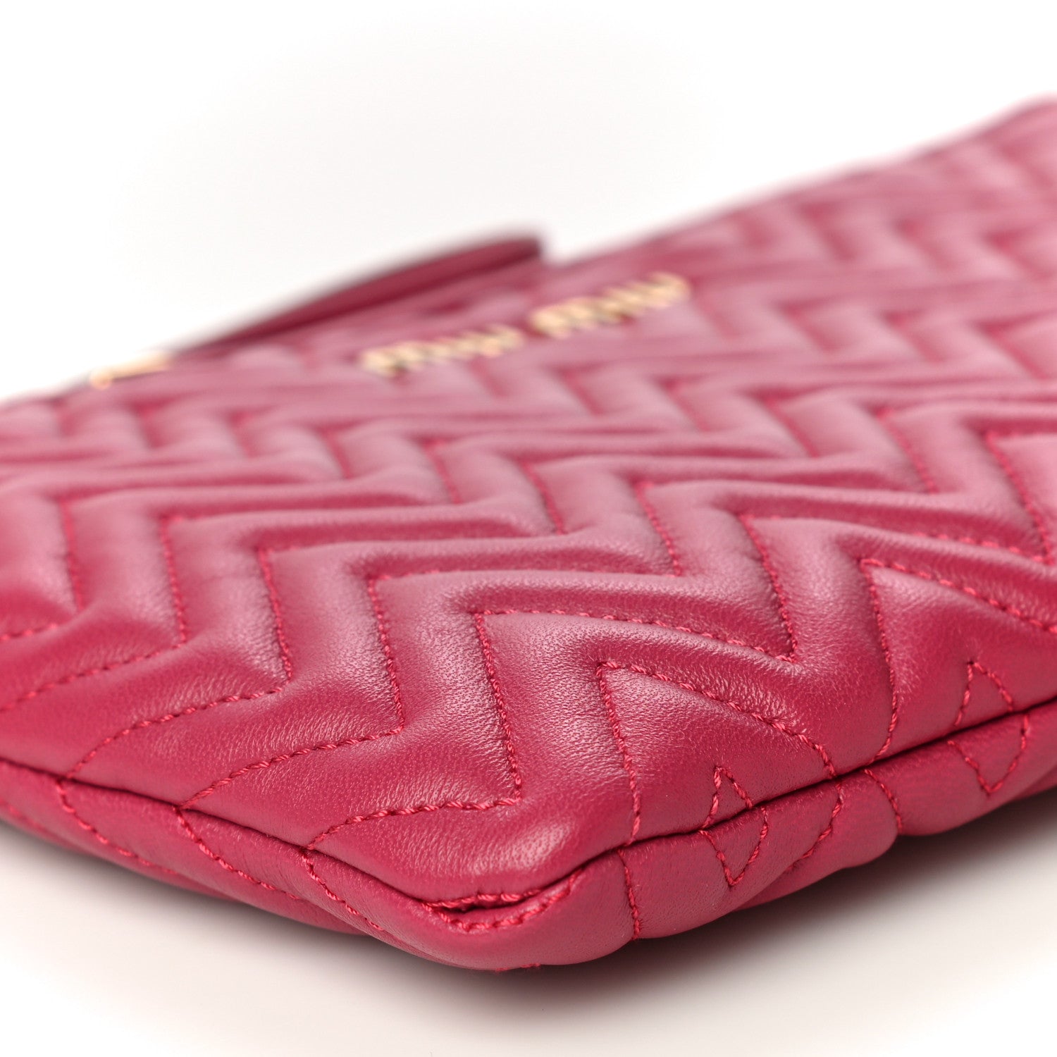 Miu Miu Nappa Matelasse Wristlet Fuxia 9 of 10