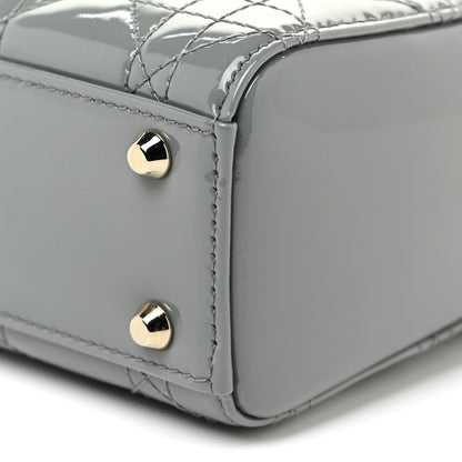 Christian Dior Patent Cannage Mini Lady Dior Grey Stone 9 of 12