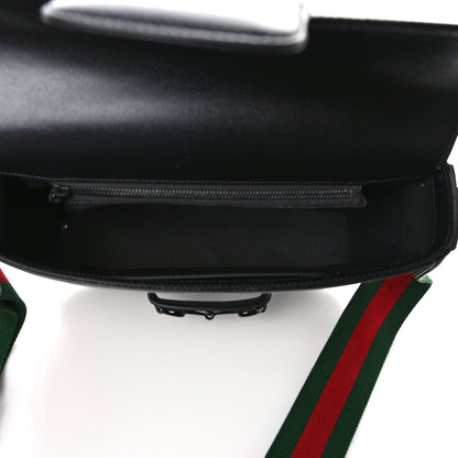 Gucci Azalea Calfskin Web Monochrome Horsebit 1955 Shoulder Bag Black 5 of 9