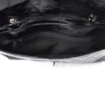 Chanel Distressed Patent Quilted Ritz Flap Bag Black 12 of 15