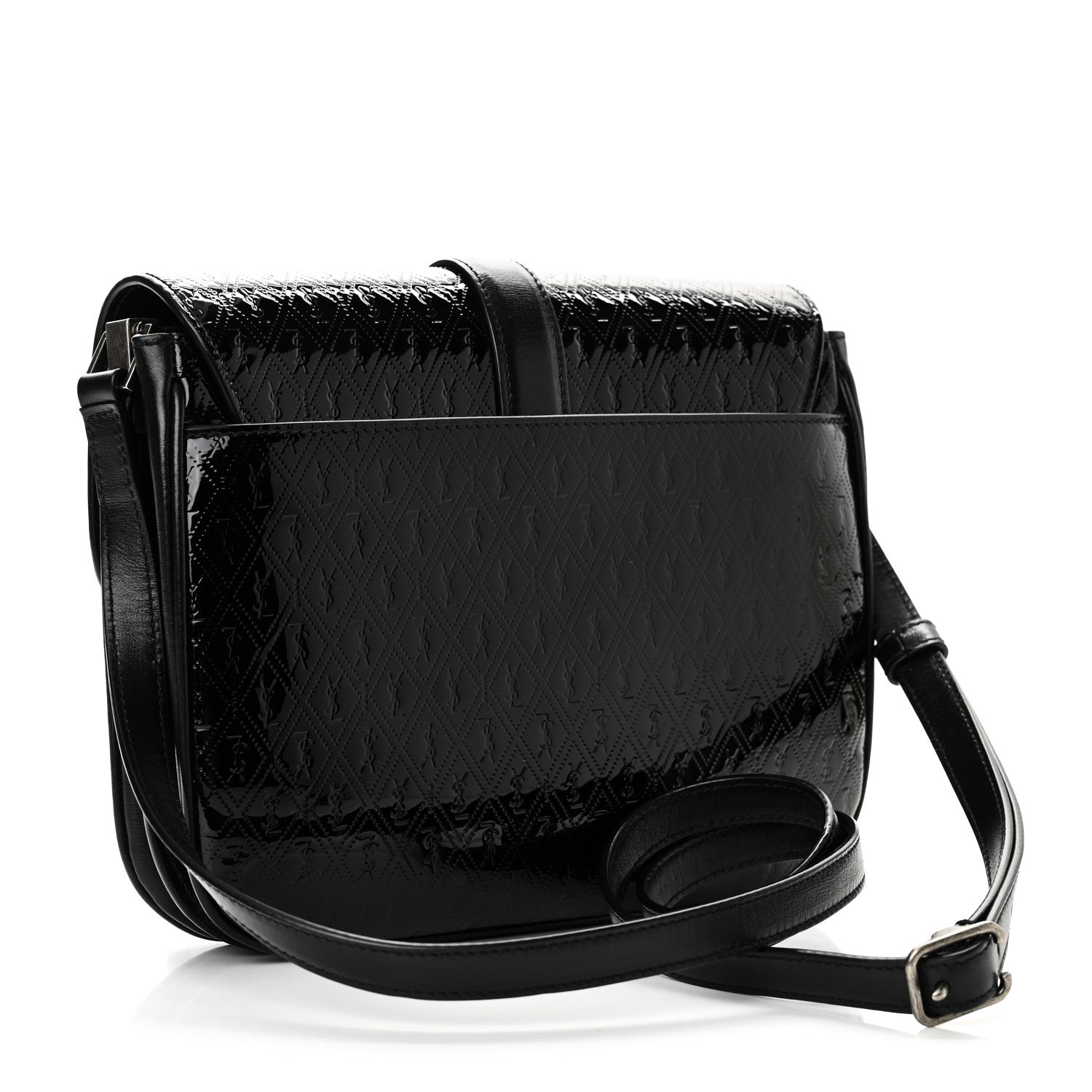 Saint Laurent Patent Embossed Small Le Monogramme Satchel Black 2 of 9