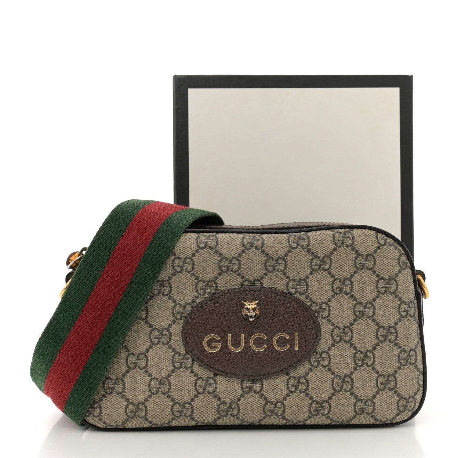 Gucci GG Supreme Monogram Web Neo Vintage Shoulder Bag Beige New Acero Crop 15 of 15