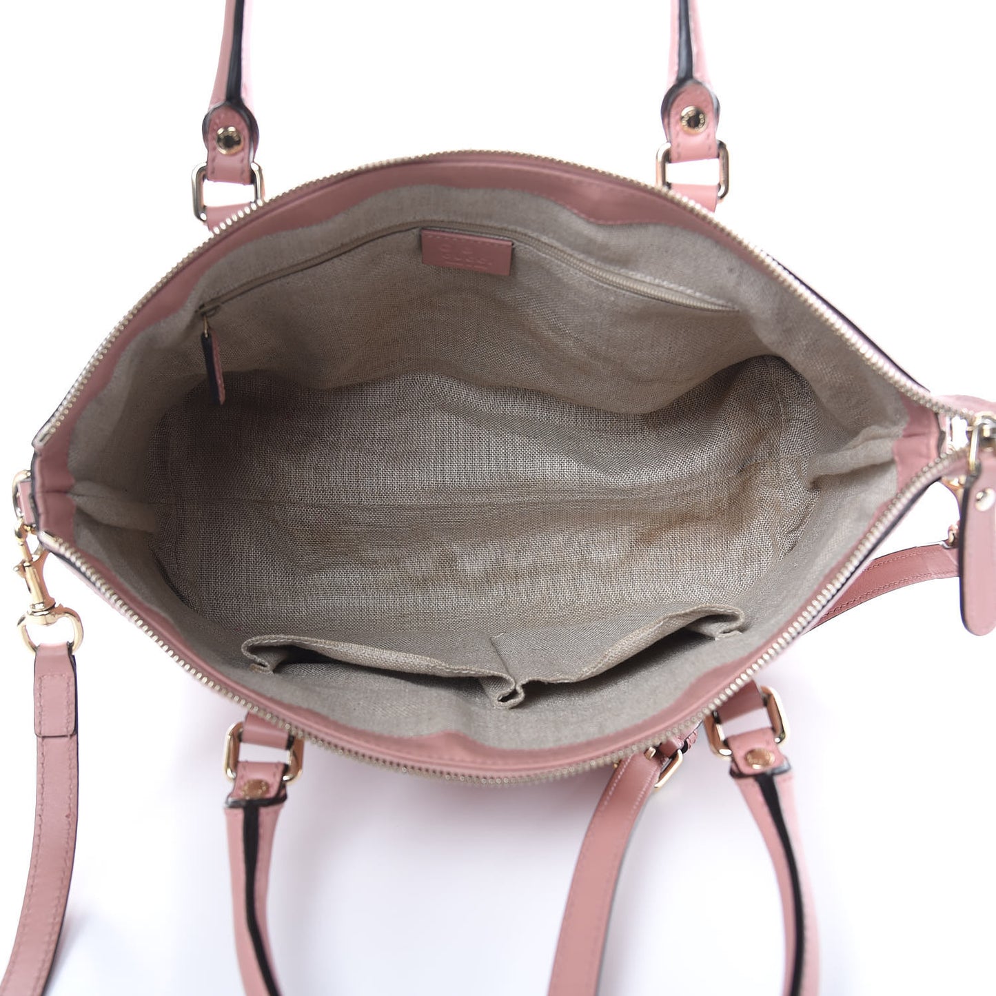 Soft Microguccissima Small Zippered Satchel Soft Pink