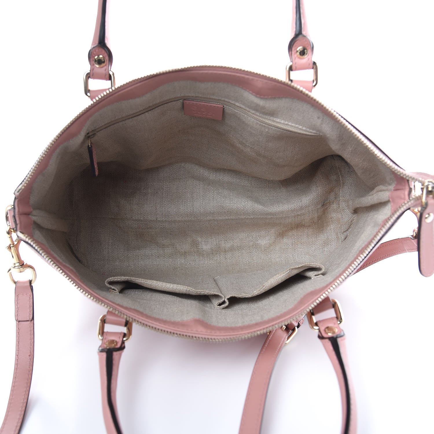 Gucci Soft Microguccissima Small Zippered Satchel Soft Pink 5 of 19