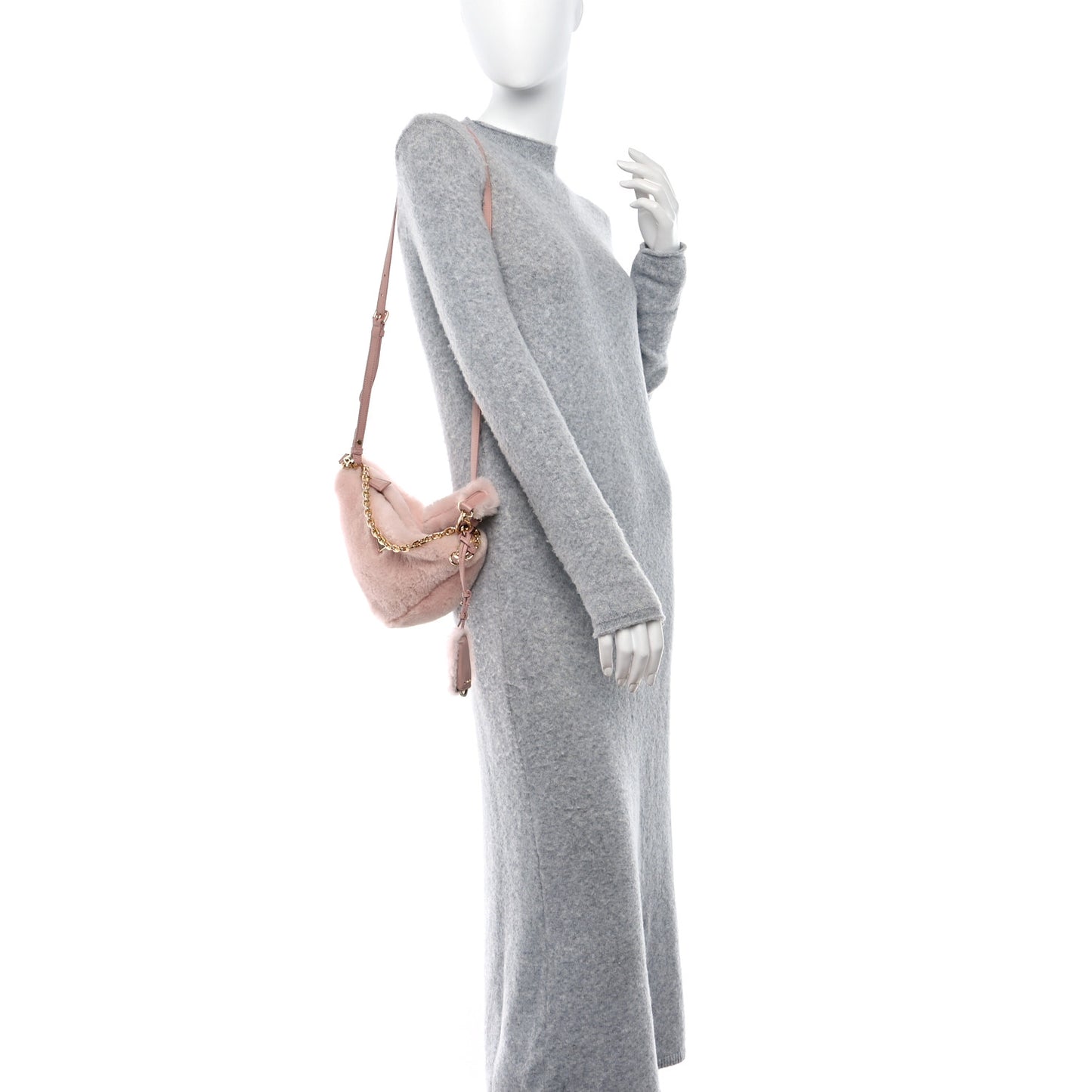 Montone Shearling Mini Triangle Bag Orchidea