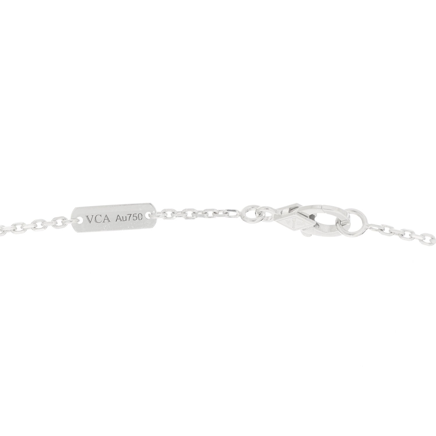 Van Cleef & Arpels 18K White Gold Mother of Pearl Vintage Alhambra Pendant Necklace 5 of 6