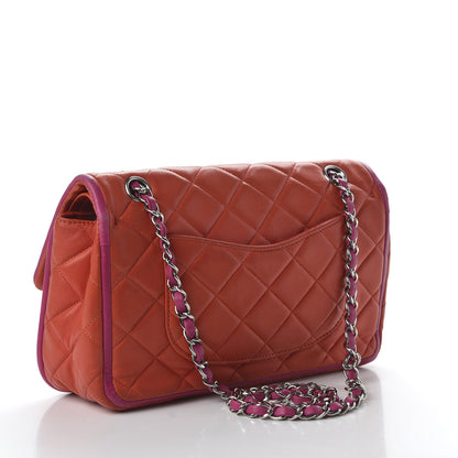 Chanel Lambskin Quilted Medium Double Flap Coral 3 of 10