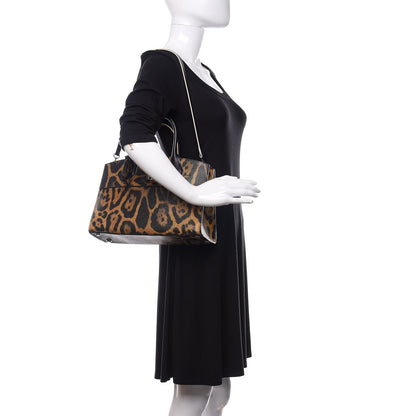 Louis Vuitton Canvas Calfskin Wild Animal Print City Steamer EW Marron 4 of 11