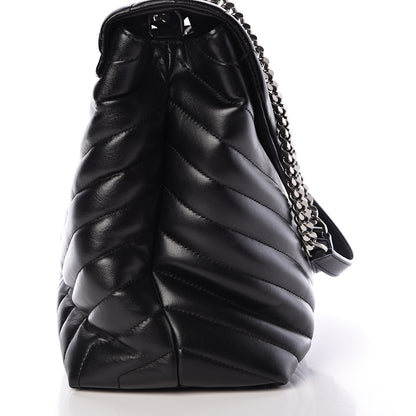 Saint Laurent Calfskin Y Quilted Monogram Large Loulou Chain Satchel Black 14 of 15