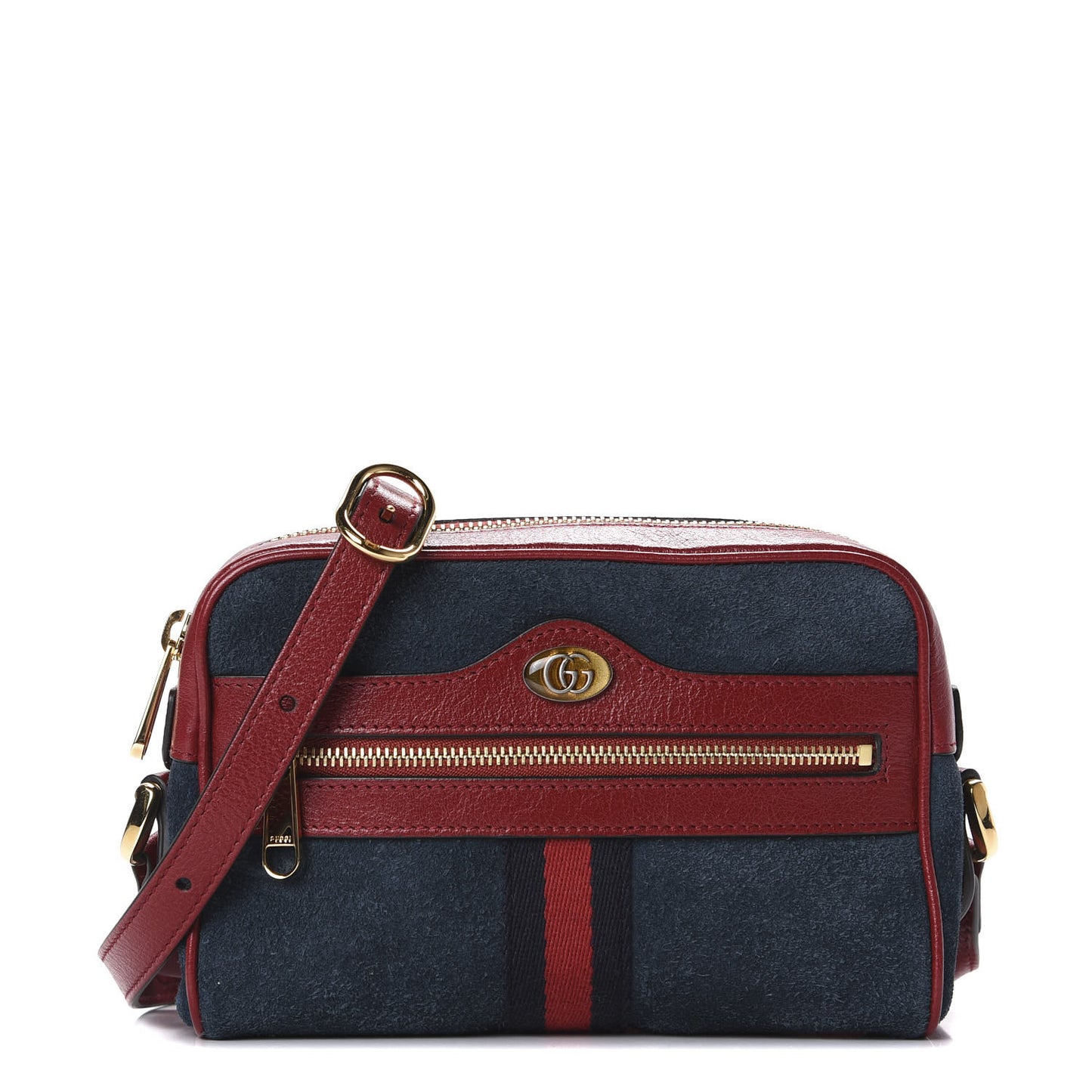 Suede Calfskin Web Mini Ophidia Shoulder Bag New Blue Romantic Cherry