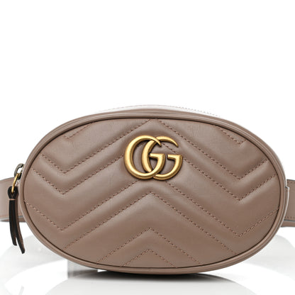 Gucci Calfskin Matelasse GG Marmont Belt Bag 85 34 Porcelain Rose 9 of 12