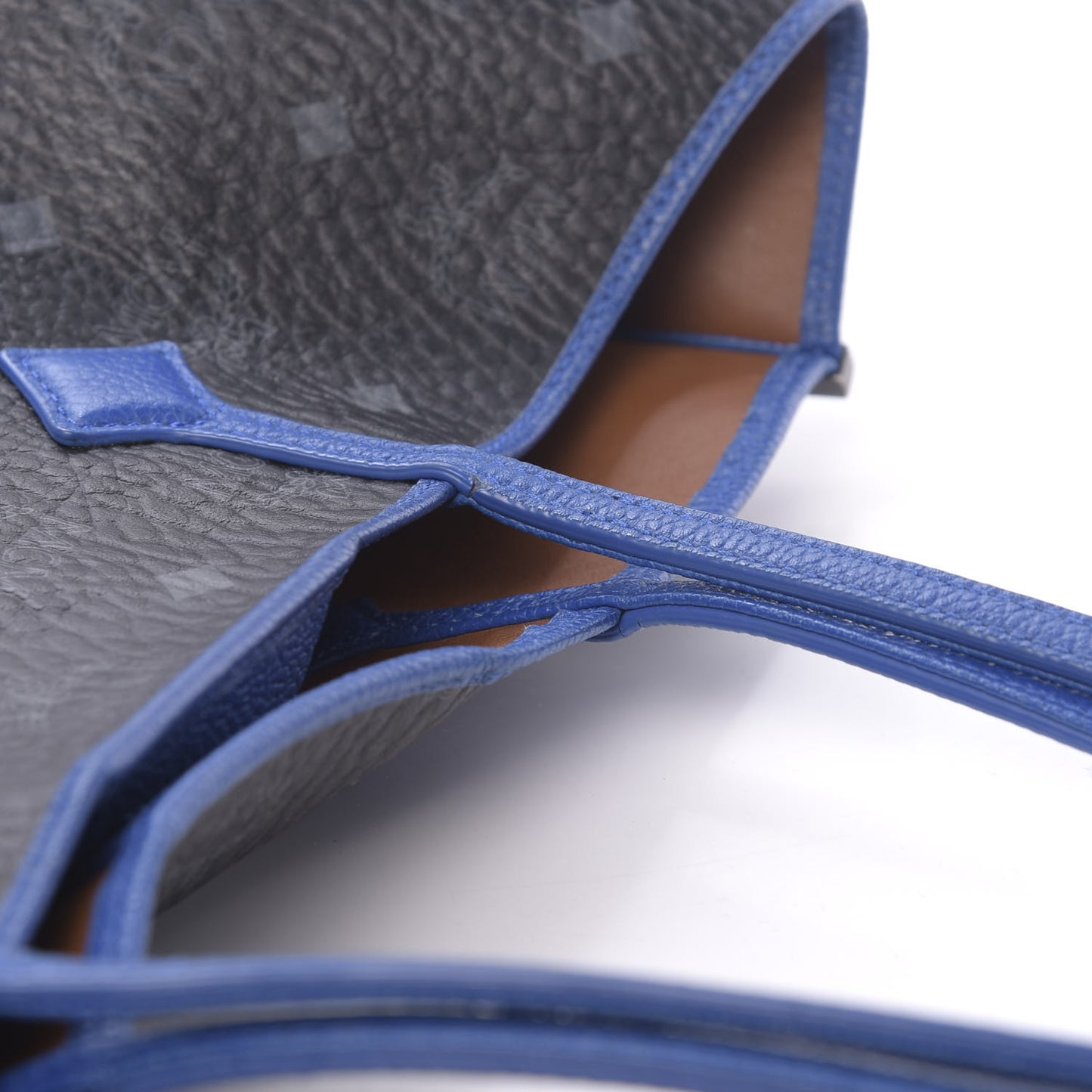 Metallic Visetos Medium Kira Shopper Tote Black Blue