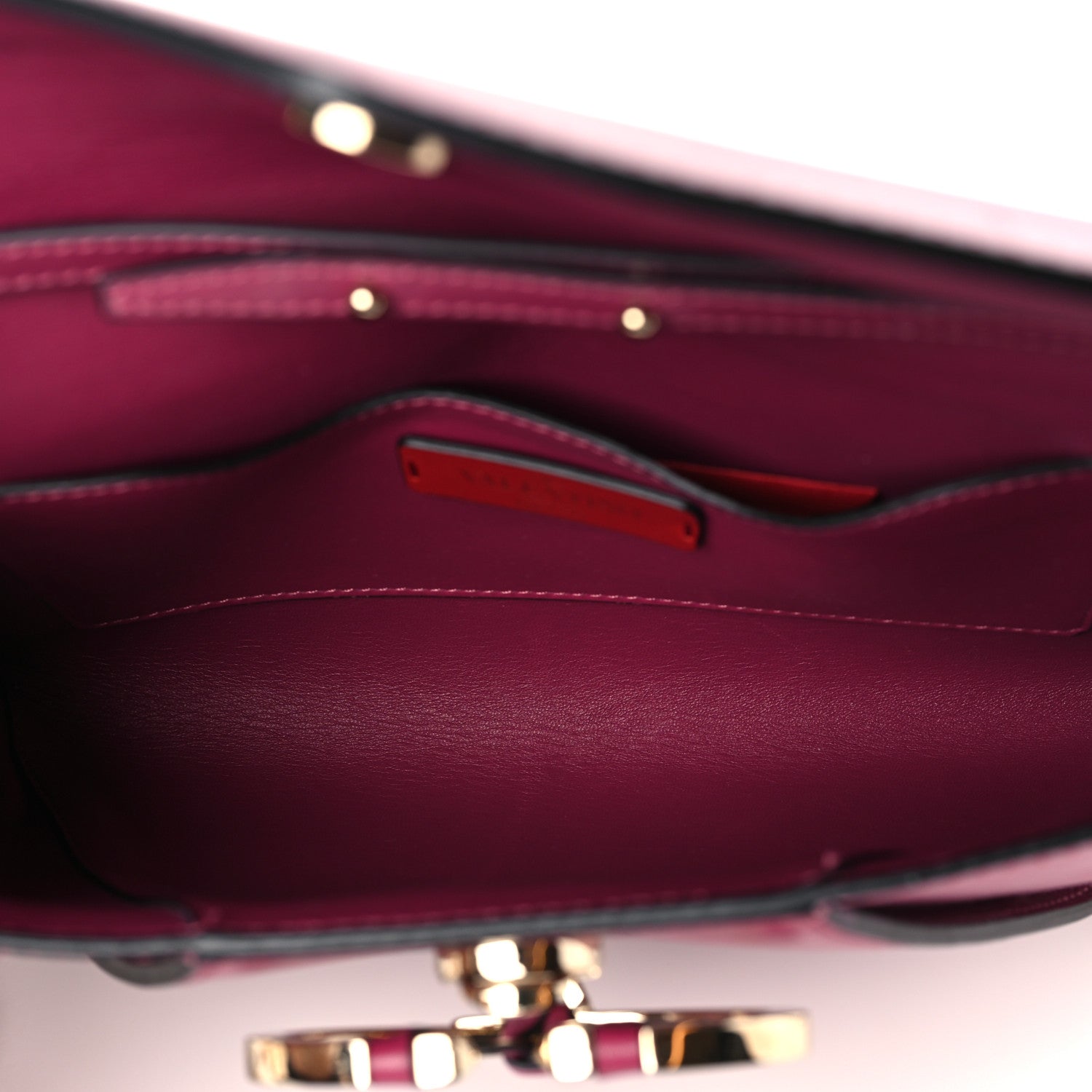 Valentino Garavani Calfskin V Rivet Chain Clutch Camelia 5 of 8