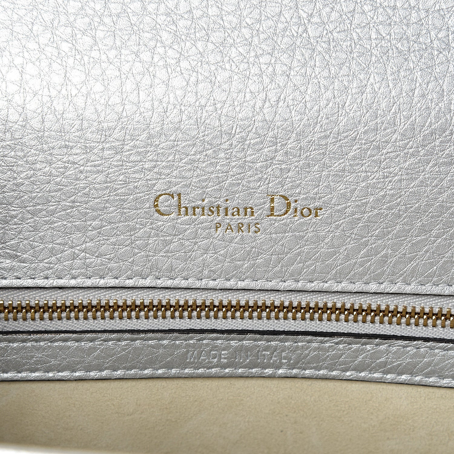 Christian Dior Metallic Grained Calfskin Medium Diorama Flap Bag Silver 5 of 10
