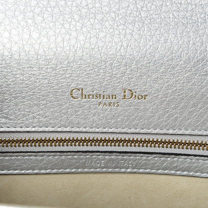 Christian Dior Metallic Grained Calfskin Medium Diorama Flap Bag Silver 5 of 10
