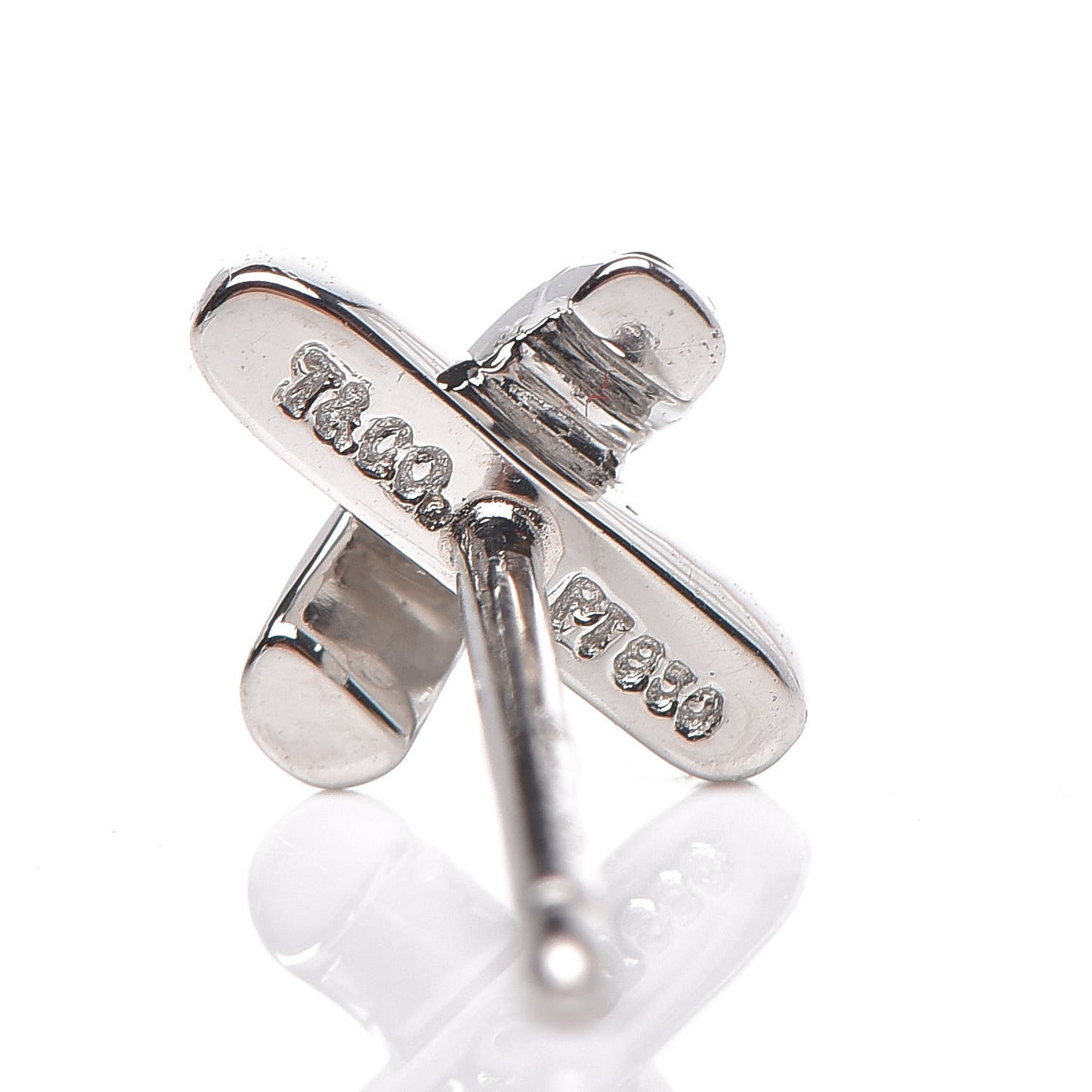 Platinum Diamond Cross Stitch X Stud Earrings
