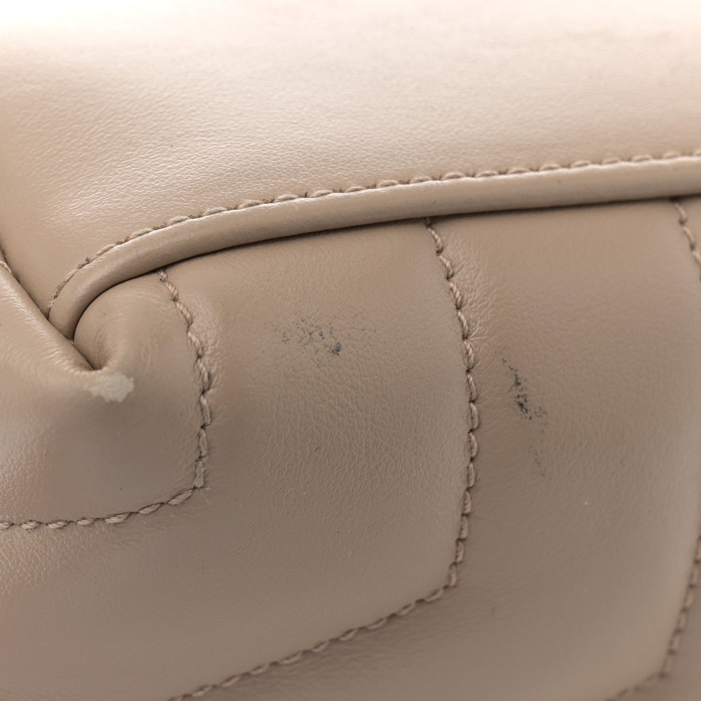 Calfskin Y Quilted Monogram Medium Loulou Chain Satchel Nude Powder
