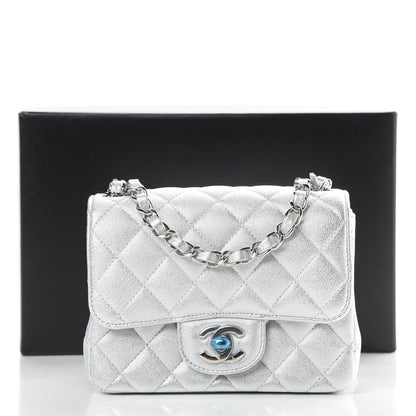 Chanel Metallic Lambskin Quilted Mini Square Flap Silver 11 of 11