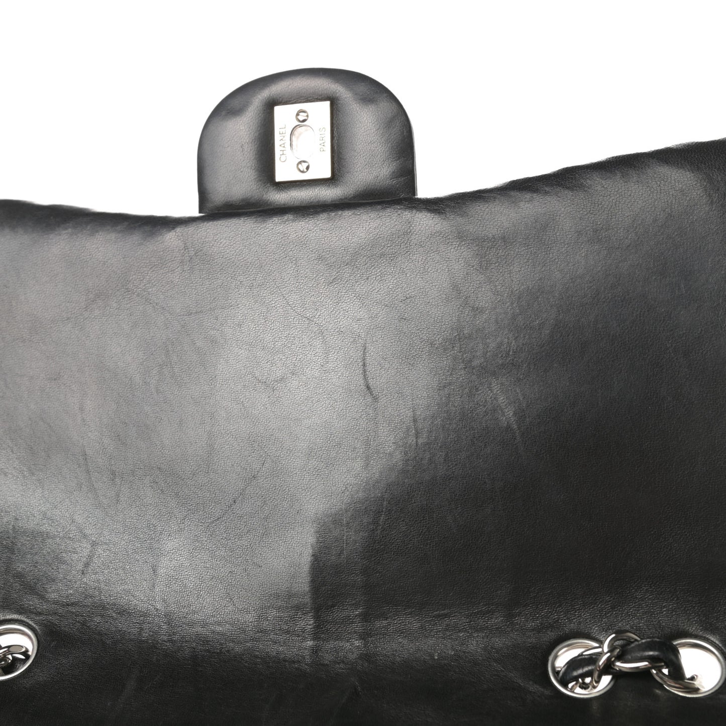 Lambskin Quilted Jumbo Single Flap Black