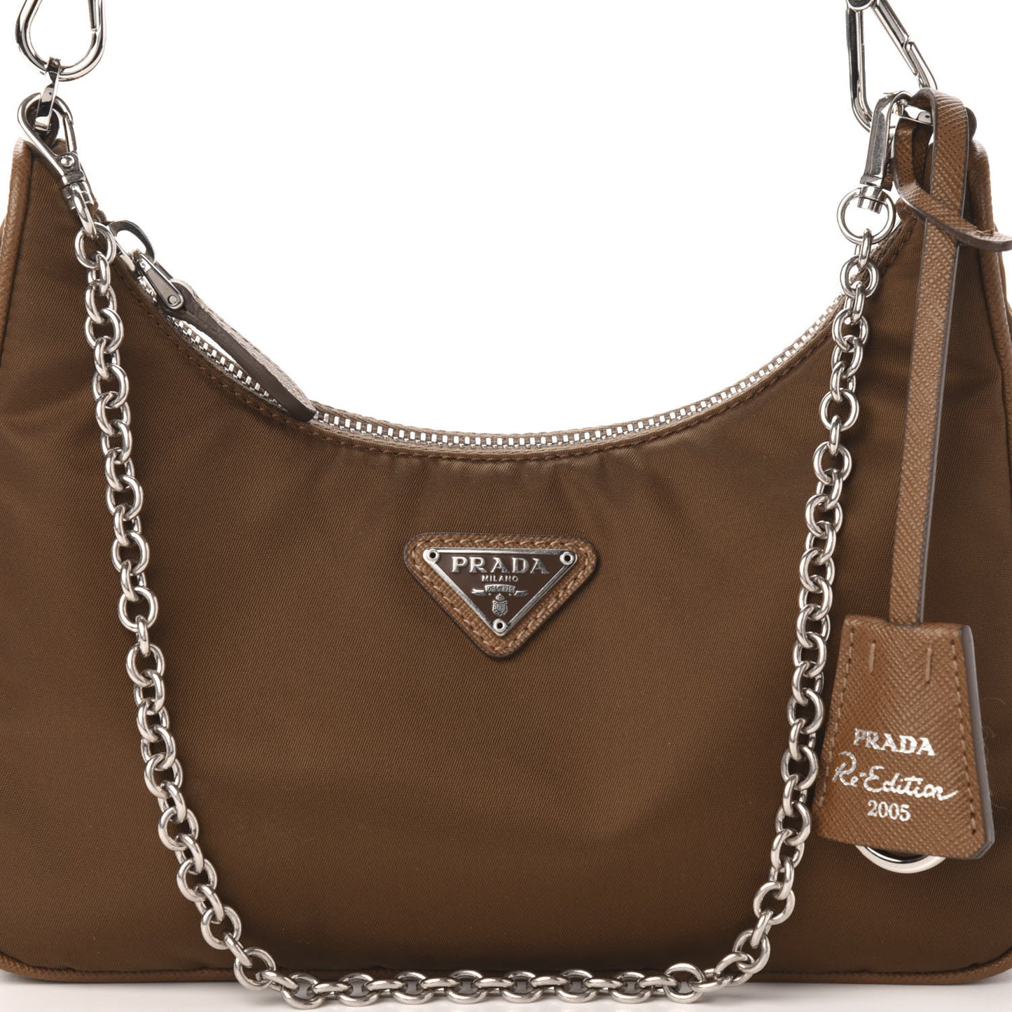 Tessuto Nylon Saffiano Re-Edition 2005 Shoulder Bag Cacao