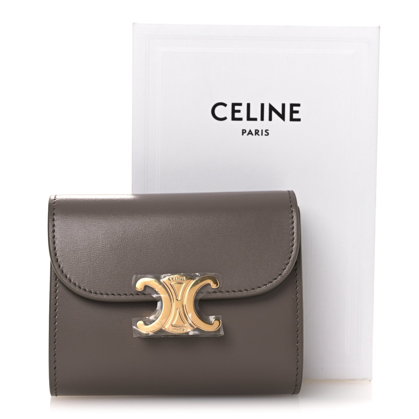 Shiny Calfskin Small Triomphe Wallet Bronze