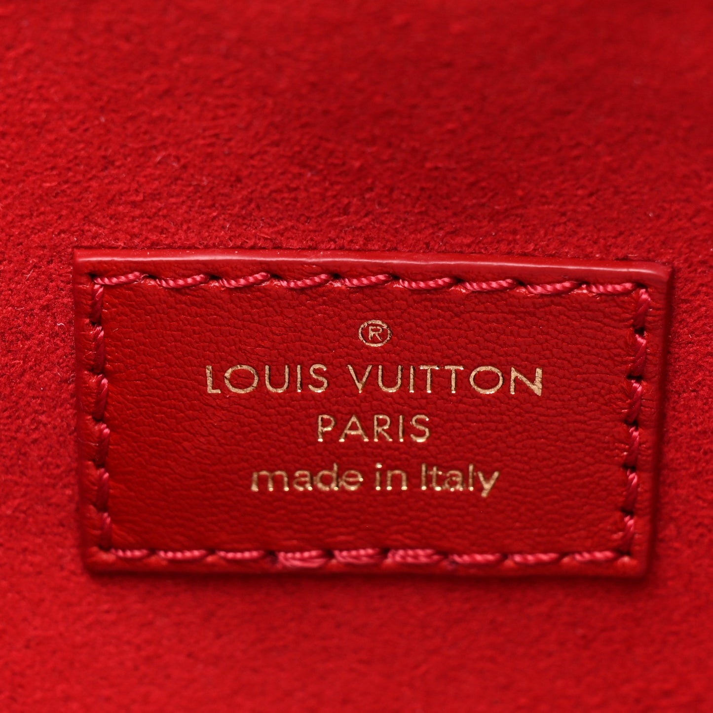 Mother of Pearl Lambskin Embossed Monogram Coussin BB Red Green