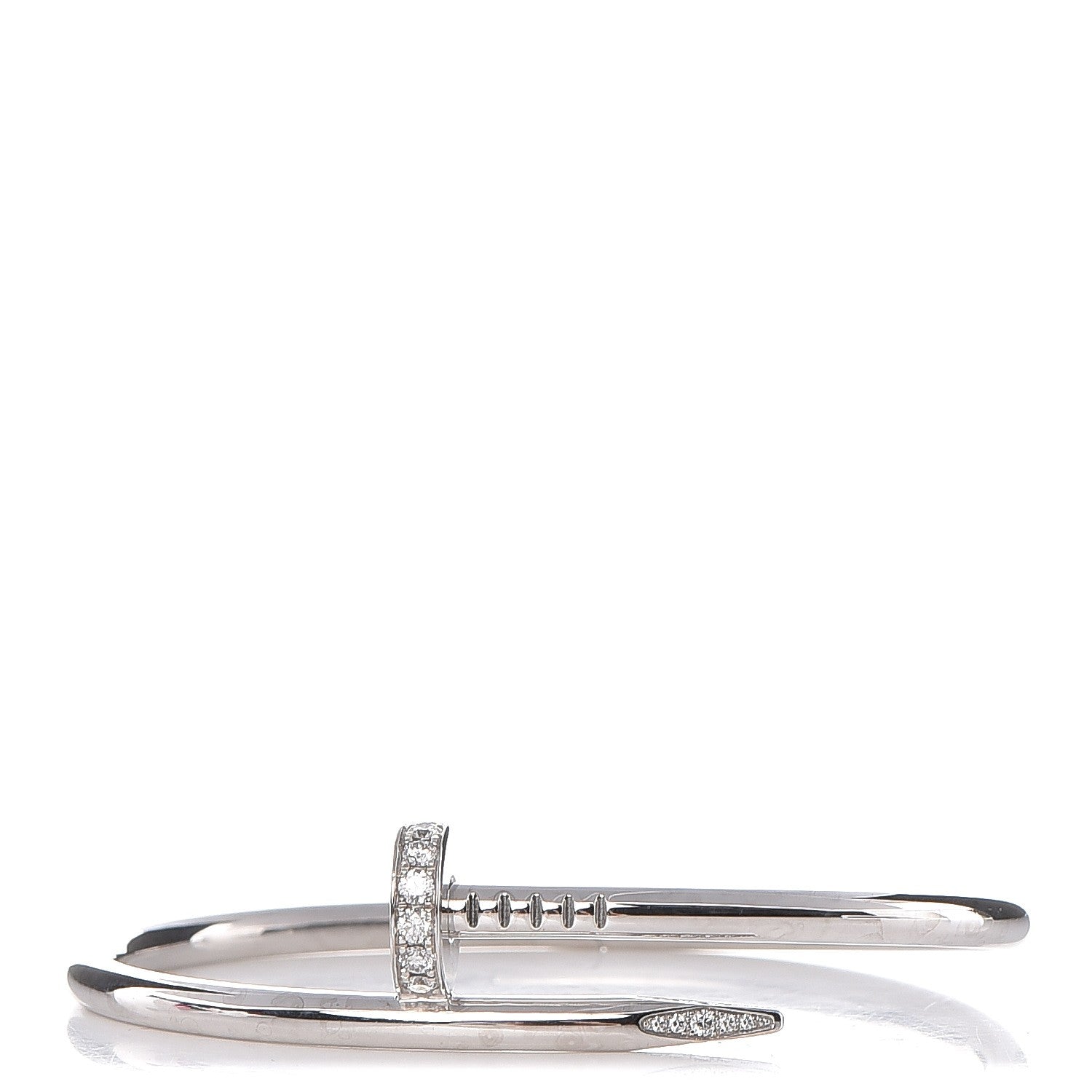 Cartier 18K White Gold Diamond Juste Un Clou Bracelet 16 1 of 5