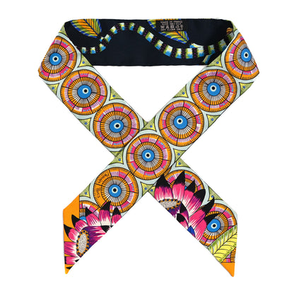 Hermes Silk The Savana Dance Twilly Black Vert Multicolor 1 of 4