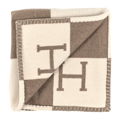 Hermes Wool Cashmere Avalon Baby Blanket Noisette Moyen White 2 of 3