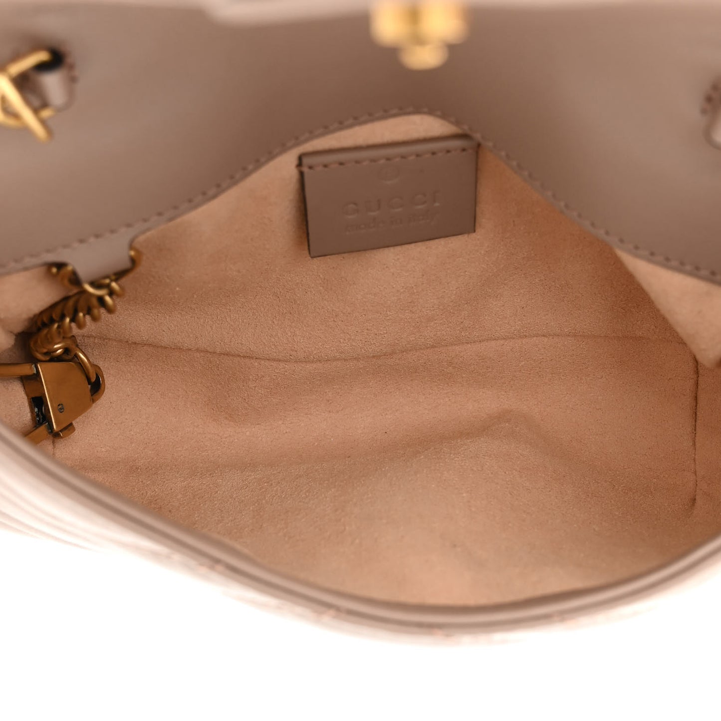 Calfskin Matelasse Super Mini GG Marmont Shoulder Bag Porcelain Rose