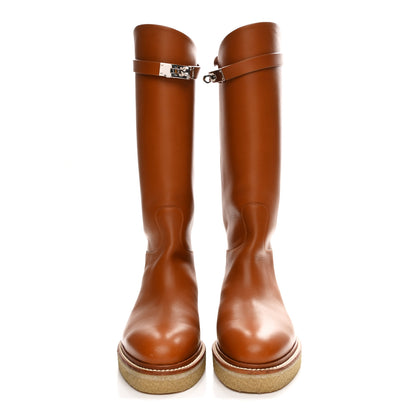 Hermes Heritage Calfskin Kelly Jumping Boots 39 Naturel 3 of 9