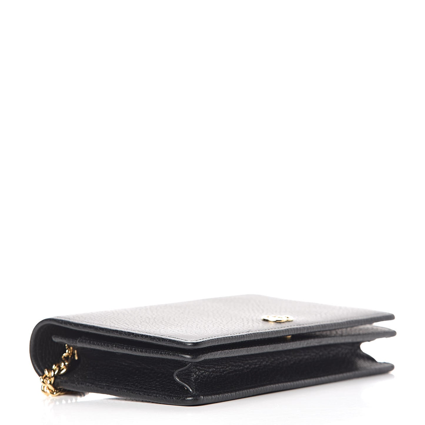 Calfskin Mini GG Marmont Chain Wallet Black