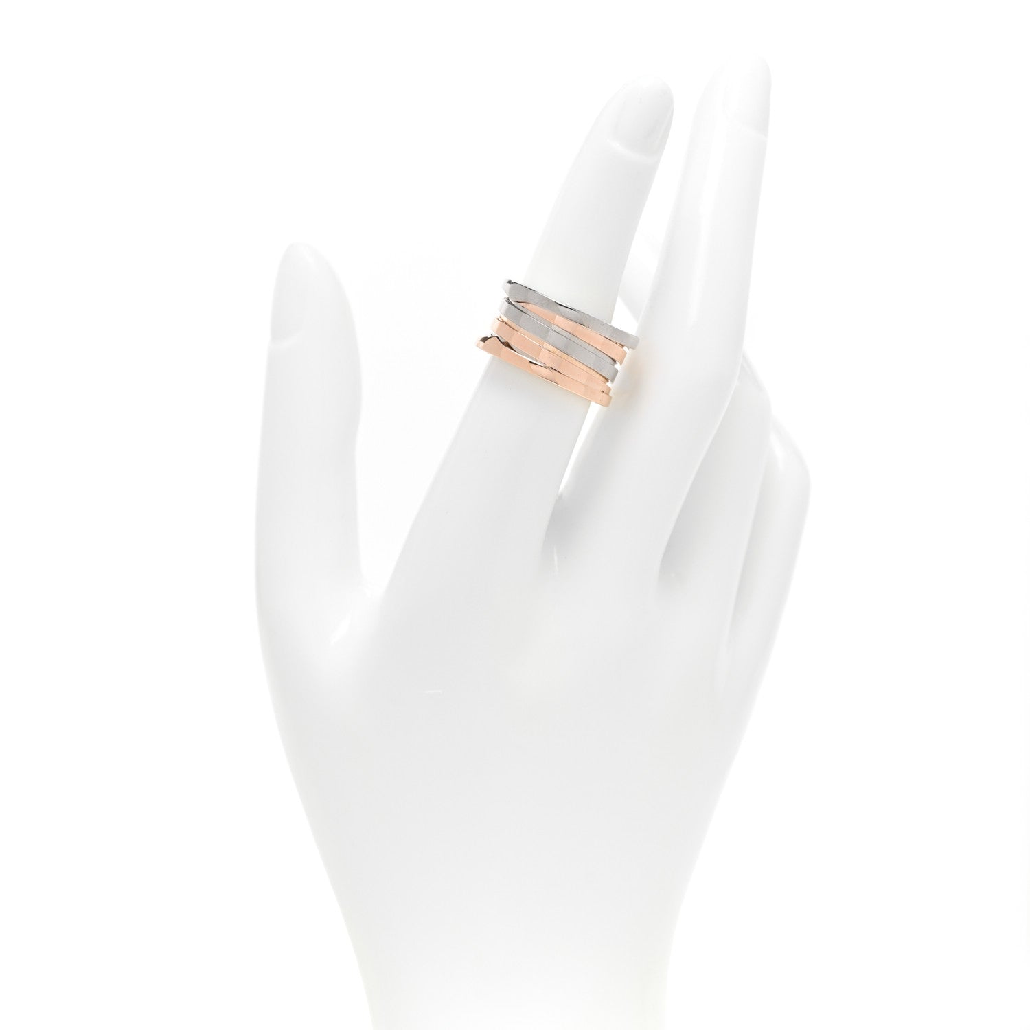Bulgari 18K Rose White Gold B.Zero1 Four-Band Ring 54 7 2 of 7