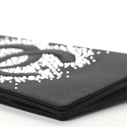 Chanel Satin Diamante Evening Clutch Bag Black 9 of 9