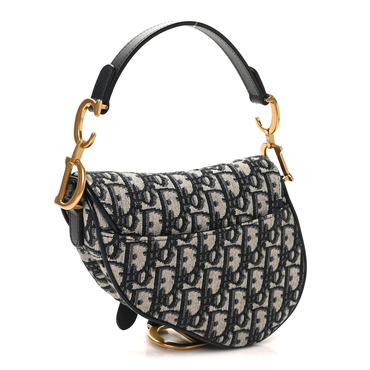 Christian Dior Oblique Mini Saddle Bag Blue 3 of 10